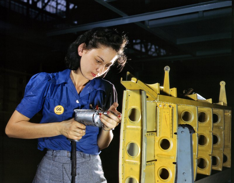 woman drilling