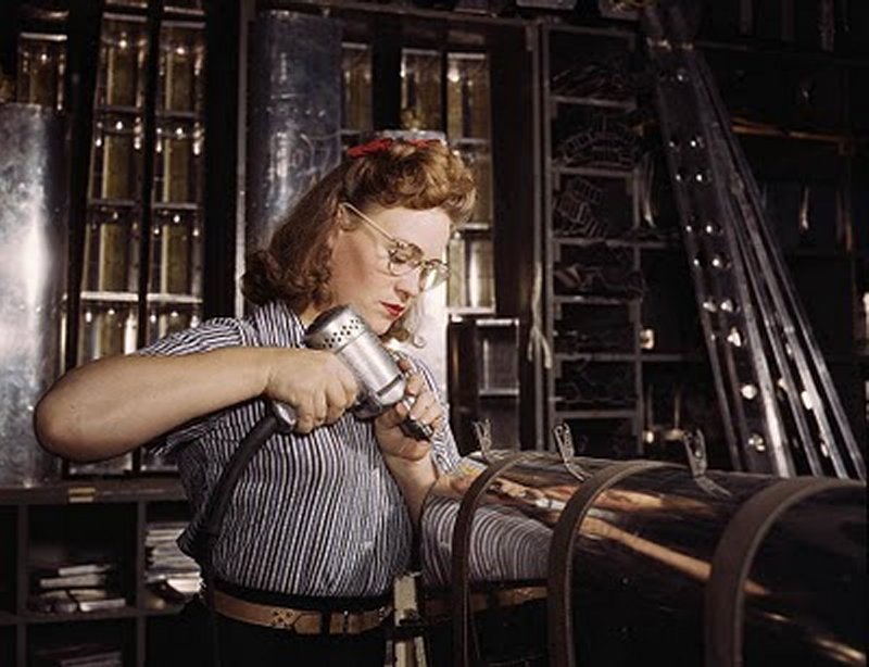 woman drilling